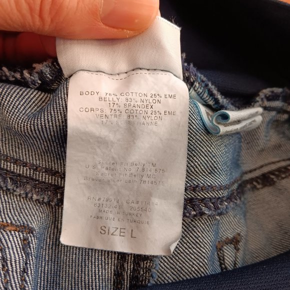 Mavi A Pea in the Pod Maternity Distressed Jeans Pants Blue Women's Size L - Picture 14 of 16